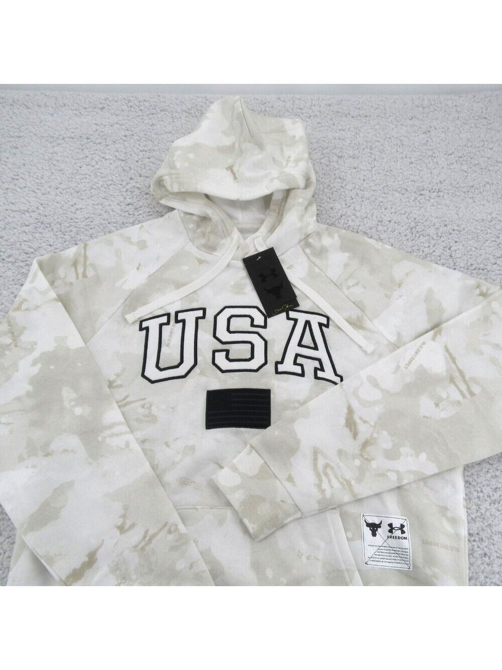 Under Armour Project Rock Veterans USA Camo Hoodie Mens Size Large NEW - Picture 3 of 16